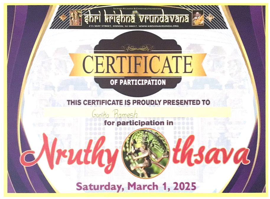 Dance Mentor certificate
