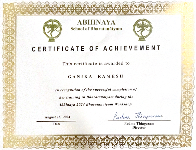 Dance Mentor certificate