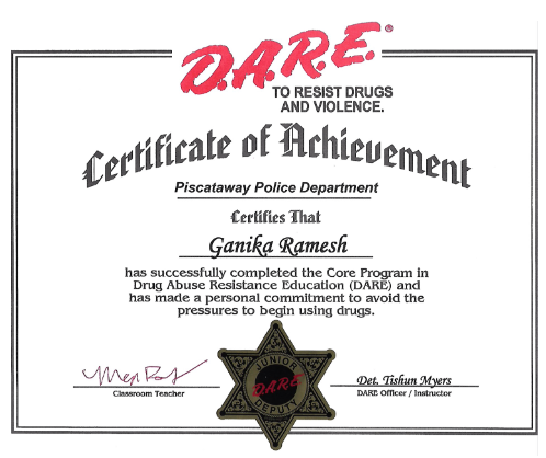 DARE certificate