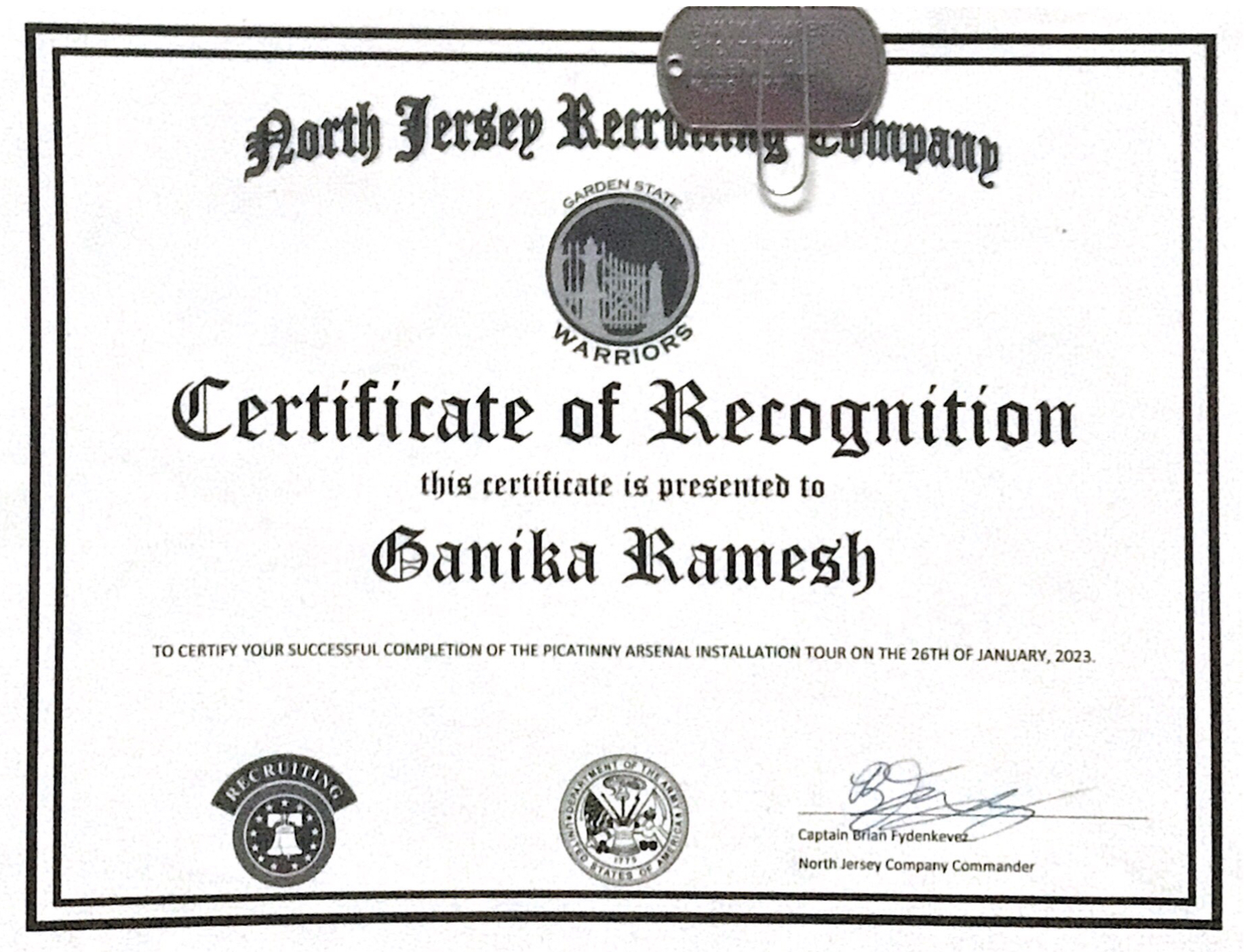 Engineering certificate