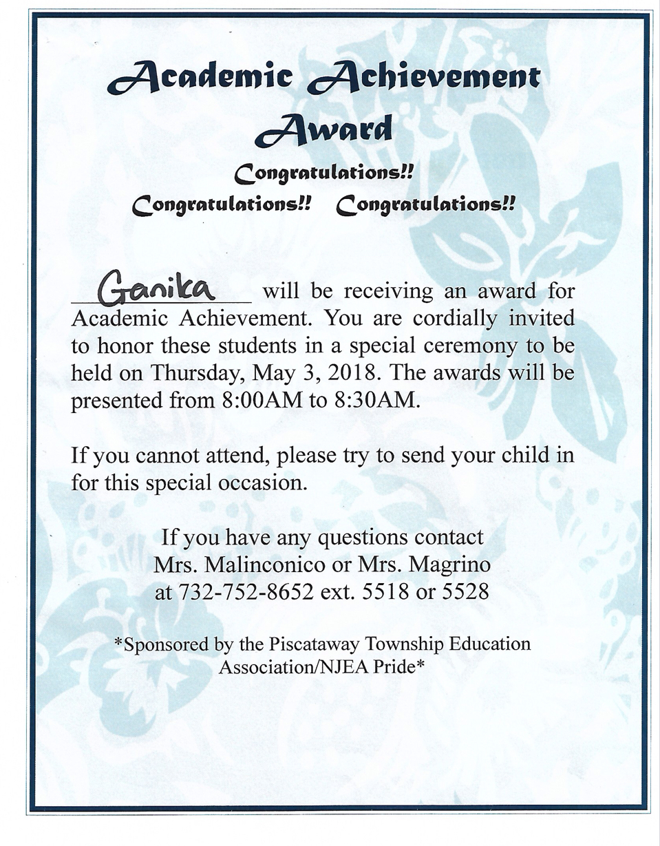 Honor Roll certificate