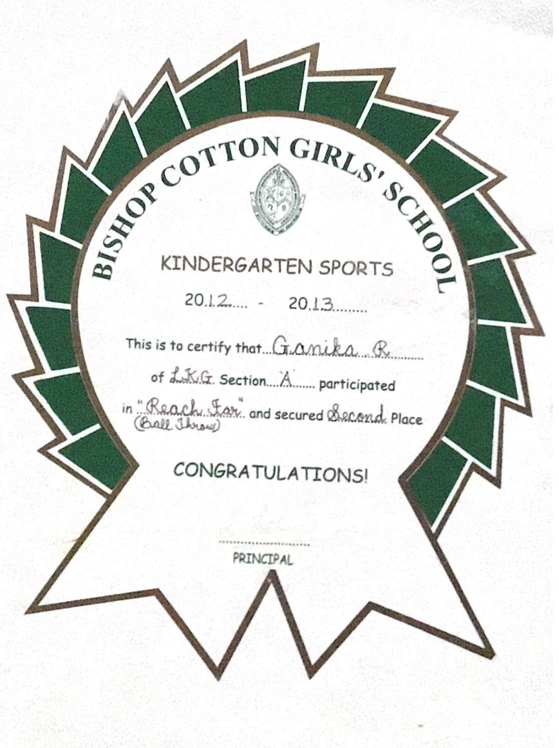 Running certificate